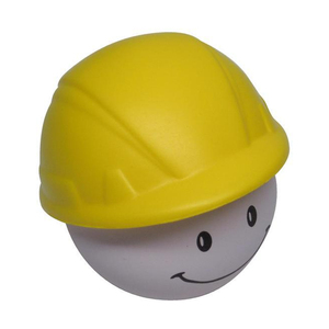 Promotional Gifts PU Foam Yellow Hat Character Shaped Venting Slow Rising Stress Reliever Soft <b>Squeeze</b> Toy for Kids and Adults - Product Image 3