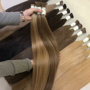 Estensioni di Capelli Umani Russi Vergini di Alta Qualità, 100% Non Trattati, Allineati alle Cuciclette, Doppia Trama, per Salone - Product Image 4