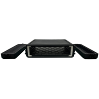 Boîtier d'aviation léger en plastique empilable OEM PE 2U pour rack, flight case pour stockage d'amplificateur de puissance avec poche en maille zippée