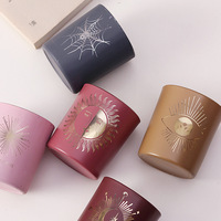 Mini bougie en verre pour festival transfrontalier, soleil, lune, étoiles, yeux, toile d'araignée, personnalisation pour les décorations de boules de Noël
