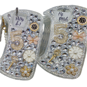 Luxe Bling Diamant Geluksnummer Handtas Mobiele Telefoon Hoes Voor Iphone 16 14 13 15 12 11 Pro Max Met Parel Polsbandje Case - Product Image 2