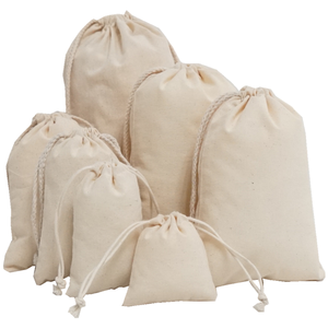 Wholesale Recyclable Costom logo Size Natural Cotton Drawstring <b>Bags</b>, Stock Drawstring <b>Bags</b> Can Print logo - Product Image 3