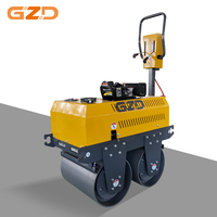 Compacteur routier vibrant à deux tambours GZD OEM 600 mm, poussé à la main, avec moteur diesel Changfa 178F