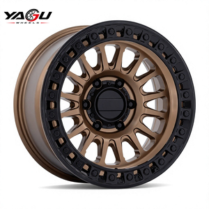 Monoblock 17 18 19 Inches 8.5J 9J Aluminum Gloss Silver Machined Face Simulated <strong>Beadlock</strong> <strong>Wheels</strong> For Toyota Ford F-150 Chevrolet - Product Image 6