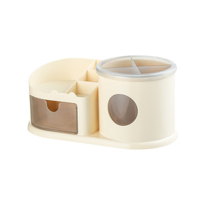 Portalápices giratorio multifuncional con compartimentos, caja de almacenamiento de escritorio para bolígrafos, brochas de maquillaje y artículos de papelería Y11 3316 - Product Image 5