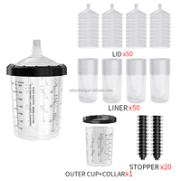 Kit Completo de Vasos para Mezclar Pintura, Vaso Desechable para Pistola de Pintura con Aire Comprimido