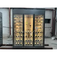 Ticari lüks aydınlatma paslanmaz çelik bar ve şarap dolapları paslanmaz çelik şarap koleksiyonu vitrin cam kapı kolu ve tokmağı