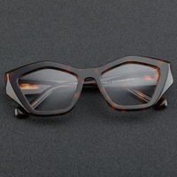 A10044 Montures de lunettes pleine monture pour femme, style rétro papillon, épaisses et surdimensionnées, avec verres en plastique, pour le marché international