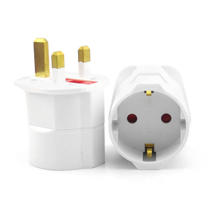 Adaptateur de voyage EU vers UK convertissant EU Schuko 2 broches à 3 broches prise de voyage 250V 13A avec fusible Europe <span class=keywords><strong>Euro</strong></span> allemand français pologne prise - Product Image 4