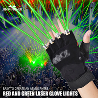 Gants laser LED multi-lignes 4 pièces avec lumières violettes/rouges/vertes pour DJ, scène, Halloween, rave et discothèque