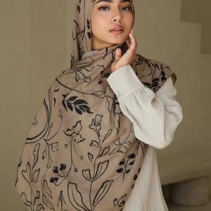 2026 Hot Custom Logo Muslim <b>Print</b> Modal Hijab Scarf Customizable Breathable Soft Elegant Lightweight <b>Islamic</b> - Product Image 1