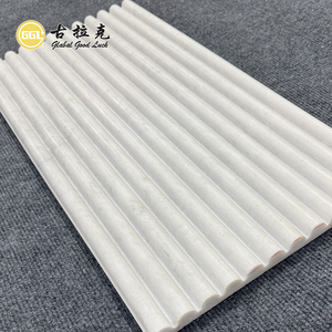 Nouveau Design 3d Baguettes Blanches Naturelles Courbe Cannelée Buffet en Marbre Concave Flûte Panneau <span class=keywords><strong>de</strong></span> Tuiles en Marbre pour <span class=keywords><strong>Mur</strong></span> Plancher Dosseret Utilisation - Product Image 3