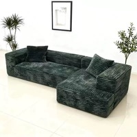 Canapé modulaire trois places en tissu velours côtelé style moderne, confortable, avec compression sous vide pour salon
