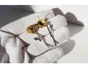 Fashion Trendy 18K <b>Gold</b> Plated <b>Rose</b> Flower Earrings Luxury Natural Earrings for Women Party Gift - Product Image 4
