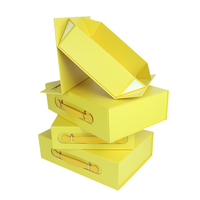 Boîte cadeau magnétique de luxe personnalisée, foulard, vêtement, boîtes d'emballage cadeau magnétiques pliables avec poignée en cuir
