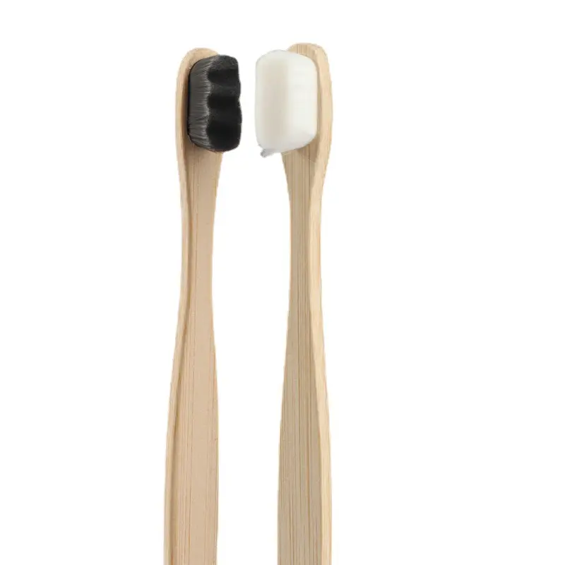 Cepillo de dientes de bambú natural con logotipo personalizado de hotel desechable cepillo de dientes biodegradable ecológico orgánico para adultos y niños