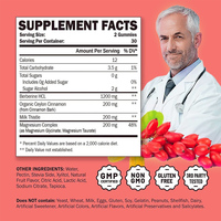 Supplément de berbérine HCL sans sucre Gummies de berbérine 1200mg avec gommes HCL à la cannelle de Ceylan Soutien de la fonction immunitaire