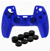 Pour manette PS5 Housse de protection en silicone Étui en caoutchouc souple anti-dérapant avec 8 poignées de pouce