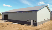 Entrepôt métallique préfabriqué moderne, étanche et durable, en structure acier, pour bureaux et ateliers, avec garantie de 5 ans