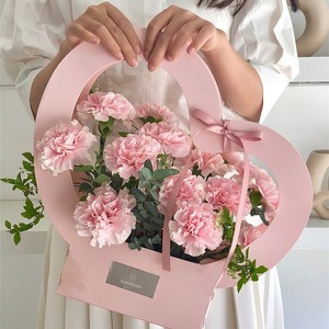 Creativa plegable en forma de corazón flor caja de embalaje florista Portátil Bolsa - Product Image 4