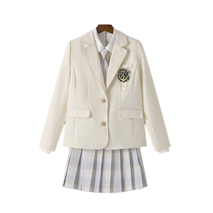 Blazer d'uniforme scolaire personnalisé en gros, logo brodé, deux boutons, uniforme printemps/été, 70% polyester 30% coton, adultes - Product Image 1