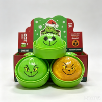 Jouet Squishy Monstre Vert de Noël, Balle à pincer scintillante à remontée lente, Jouet sensoriel anti-stress, Cadeaux