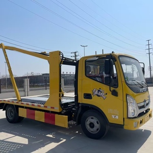 Camion de transport de véhicules personnalisé en usine Aoling châssis supérieur et inférieur traction de camion à plaques à deux couches à vendre - Product Image 2