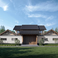 Villa préfabriquée en acier léger de style cour chinoise traditionnelle pour complexe hôtelier rural