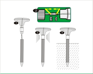 Logo personnalisé pelouse alimenté par ultrasons dissuader taupe souris répulsif campagnol Gopher taupe répulsif LED pour cour <span class=keywords><strong>jardin</strong></span> manoir - Product Image 4