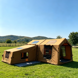 Carpa Inflable Beige, Directo de Fábrica, para las Cuatro Estaciones, de 3 a 8 Personas, Resistente, de Algodón, Impermeable, de PVC, para Campamento, de Lujo, Familiar, Portátil para Exteriores - Product Image 4
