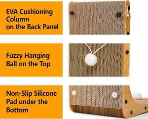 Papier Hout Natuurlijke Kleur Kat Interactieve Speelgoed Krabber Kartonnen Bord Voor Katten - Product Image 5