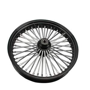 Roue à rayons de 21 pouces avec 48 rayons épais, jante à rayons électro-plaquée, adaptée à la modification des modèles Harley plus anciens - Product Image 5