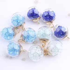 Collier en boule de verre de cristal coloré à la main, pièces, pendentifs pour boucles d'oreilles, accessoires de bijouterie, DIY