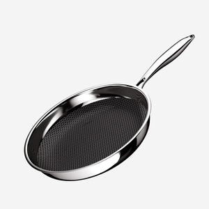 Sartén Antiadherente de Acero Inoxidable con Diseño de Panal, Duradera, de 5 Capas, Utensilio de Cocina Híbrido, Mango Ergonómico, Apta para Horno, Gas e Inducción - Product Image 1