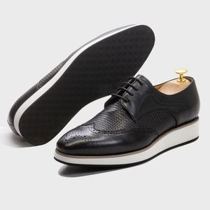 Nouvelles Chaussures Derby Décontractées en Cuir Véritable Tendance et Intemporelles pour Hommes - Fermeture à Lacets, Confortables et Légères pour le Bureau et la Carrière - Product Image 5