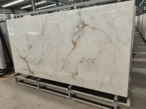 Lastre di Pietra Sinterizzata Calcutta Gold Lucidata 2400 <span class=keywords><strong>X</strong></span> 1200 <span class=keywords><strong>X</strong></span> 9 mm per Pareti Interne - Product Image 6