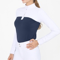 Logo personnalisé disponible couches de base d'équitation femmes chemise de spectacle à séchage rapide vêtements équestres pour femmes compétition cavalière