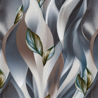 Papier peint 3D à motif de feuilles ondulées, gris et or, vinyle moderne pour salon, hôtel, décoration intérieure, revêtement mural, rouleaux de PVC