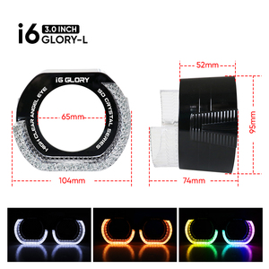 Oferta Especial: Ojos <span class=keywords><strong>de</strong></span> Ángel 5D <span class=keywords><strong>de</strong></span> 3.0 Pulgadas, Bi-<span class=keywords><strong>LED</strong></span>, 12V, Proyector, Máscara Halo, Anillo WRGB, DRL con Función Switchback, Nuevo I6-WRGB - Product Image 3