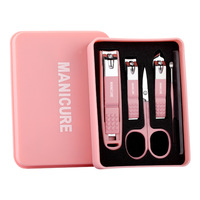 Juego de Manicura de Acero Inoxidable de 4/5/6 Piezas con Cortaúñas, Tijeras, Lima, Pinzas, Caja de Pegamento, Herramientas para el Cuidado de las Uñas