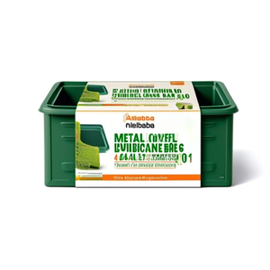 Fami Metal <b>Container</b> With Double Cross Bar Size 4 Capacity 28 Lt Green Ral6011 For <b>Storage</b> And Organization - Product Image 3