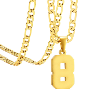 Kalung liontin lapis emas 18K pria, Kalung olahraga tahan karat, berlapis emas 18K bentuk bunga, terinspirasi sepak bola bisbol - Product Image 3