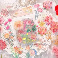 40 autocollants/paquet pour carnet de notes, motif floral, dorure fraîche, cadeaux, DIY, pour coque de téléphone, cartes, décoratifs