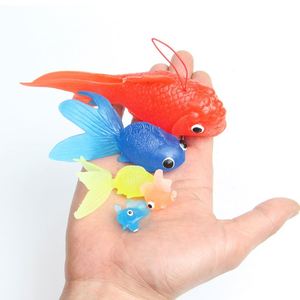 Poisson rouge en gel souple TPR, jouets de bain transfrontaliers, poissons flottants pour jeux de pêche - Product Image 5