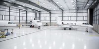 Hangar préfabriqué en acier JINGYI pour opérateur aéroportuaire, base fixe, aviation générale avec hélicoptère, design moderne