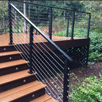 Pont aluminium noir acier système de câble en bois garde-corps matériel connexion rapide fil tenseur poste