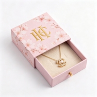 Boîte à collier personnalisée avec impression, étui carré pour pendentif avec insert en velours, vente en gros directe d'usine, commande en gros, emballage de bijoux