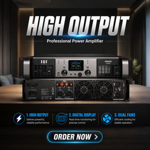 Amplificateur de puissance stéréo professionnel à montage en rack 600W 2 canaux classe AB, rapport signal/bruit 105dB, <span class=keywords><strong>facteur</strong></span> <span class=keywords><strong>d</strong></span>'<span class=keywords><strong>amortissement</strong></span> 800 pour systèmes de haut-parleurs DJ - Product Image 2