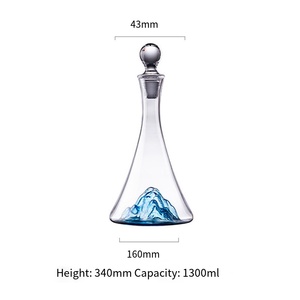 Liqueur étrangère de luxe léger, Dispositif de désintoxication rapide domestique, Flacon de désintoxication haut de gamme européen en cristal bleu glace cintré - Product Image 5