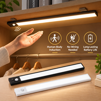 Barre lumineuse LED à induction humaine rechargeable avec détecteur de mouvement, veilleuse magnétique à coller pour placard, armoire, cuisine
